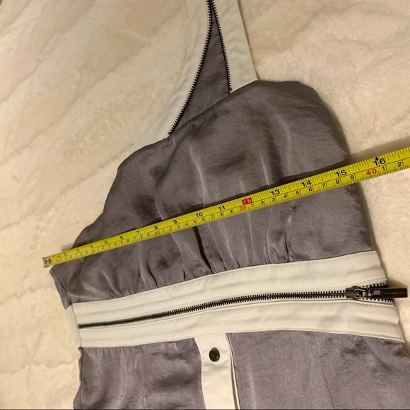 One Shoulder White Grey Classy Top - Picture 11 of 13